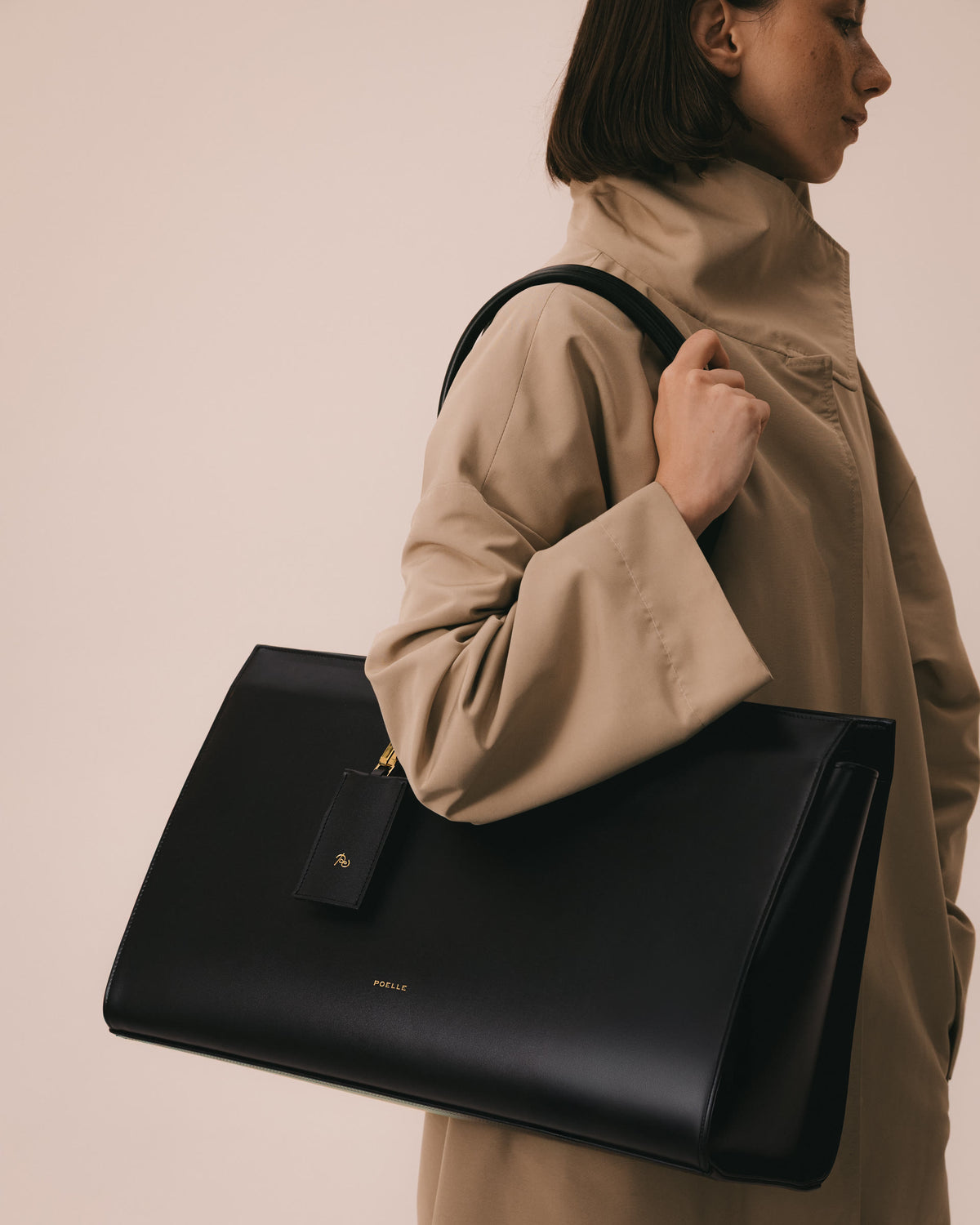 Smooth leather bag, worn