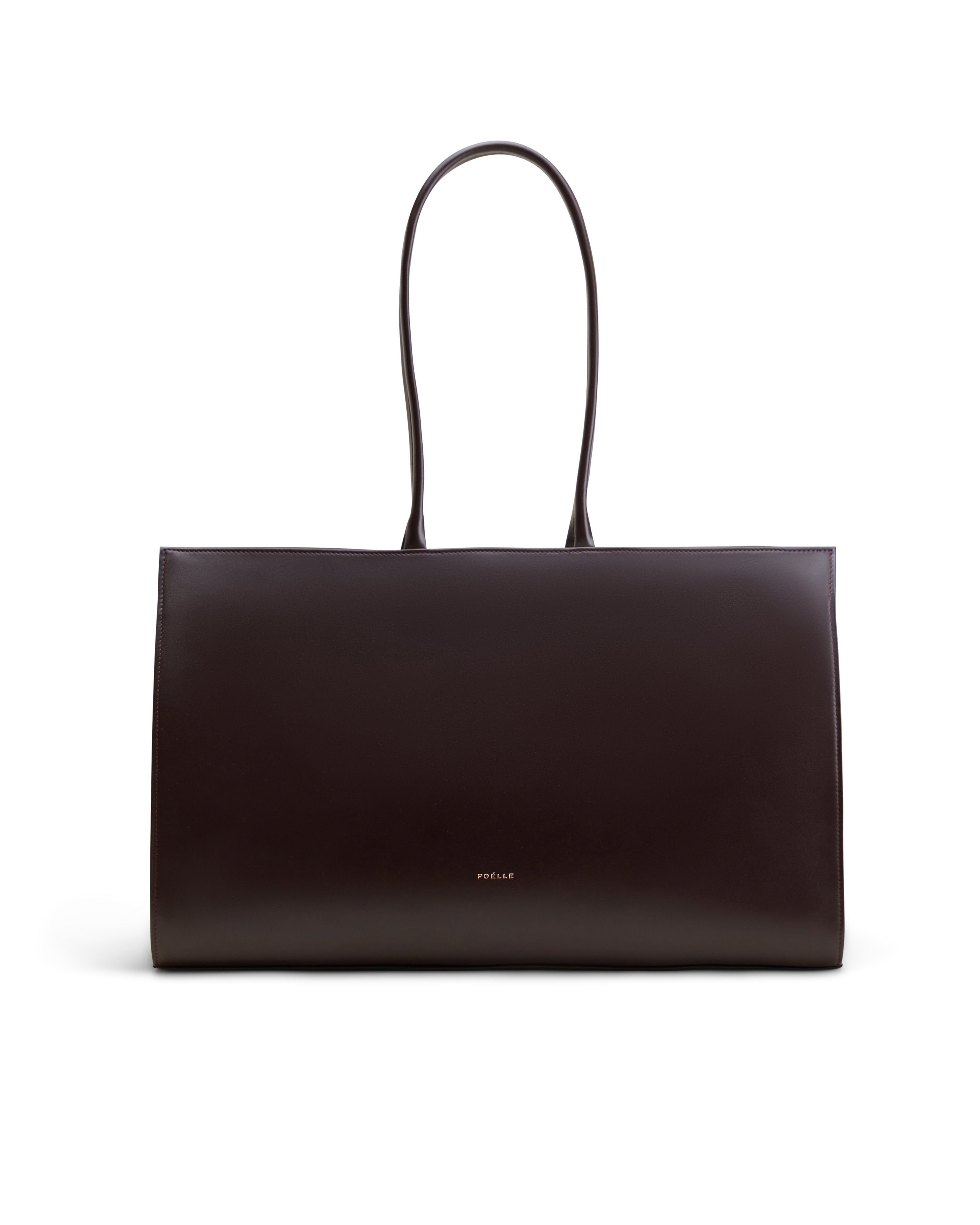 Poelle Atelier luxury brown tote bag with smooth leather and minimalist design for everyday use