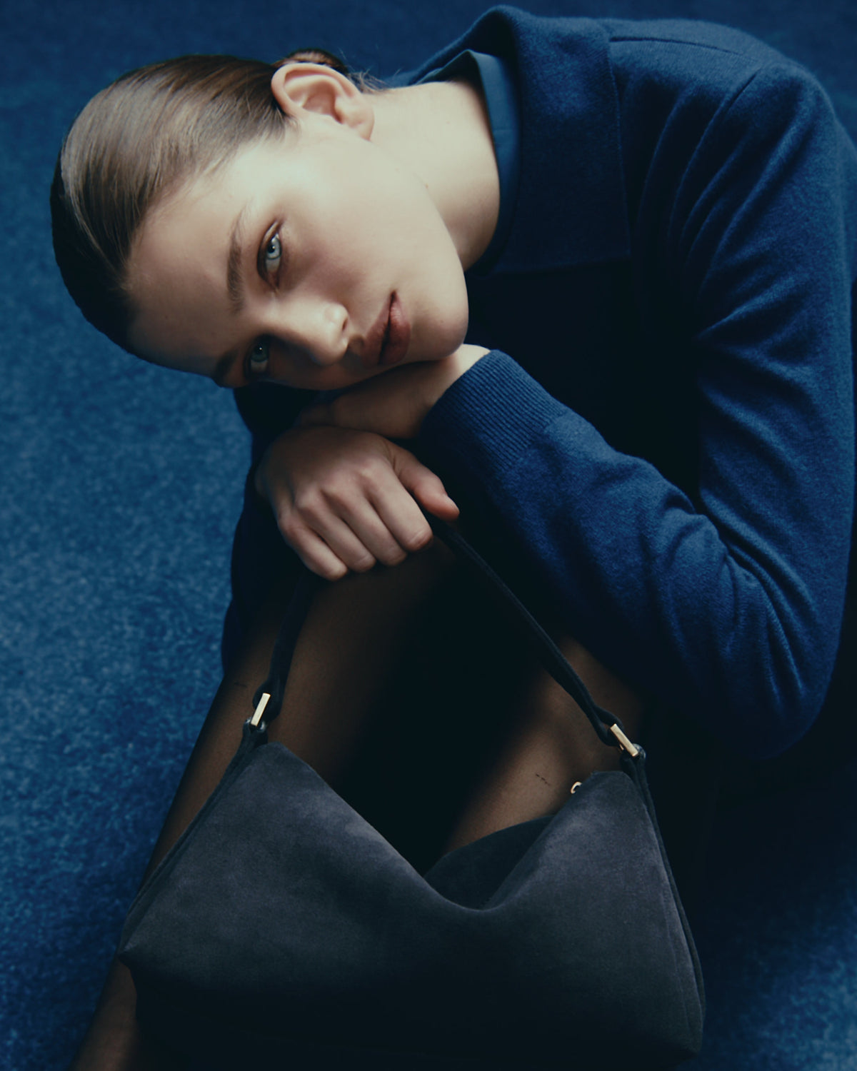 Josefine Bag in Navy Blue — Blue Velvet campaign