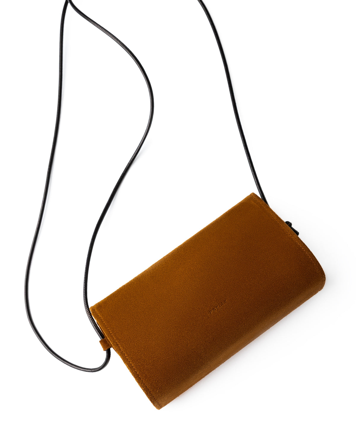 Sophie Bag Medium in Caramel — flap and strap close-up