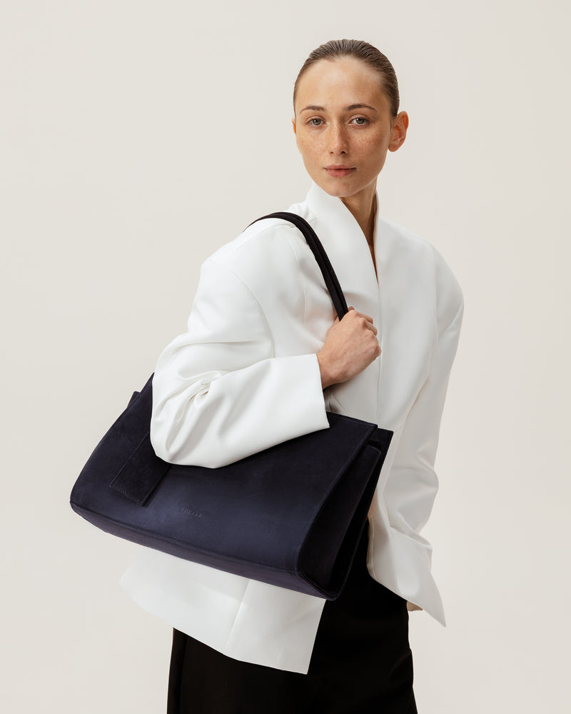 Medium Carolyn Tote Bag in Navy
